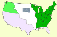 A picture of a map of the United States.