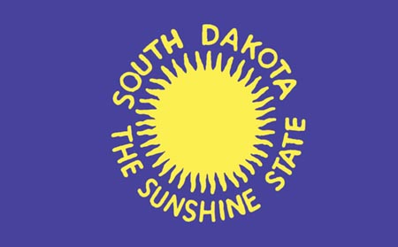 SOUTH DAKOTA STATE FLAG EMBROIDERED IRON ON SHIELD PATCH SD SUNSHINE STATE USA